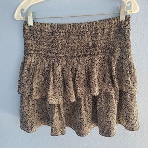 Club Monaco Black & White Flounced Mini Skirt